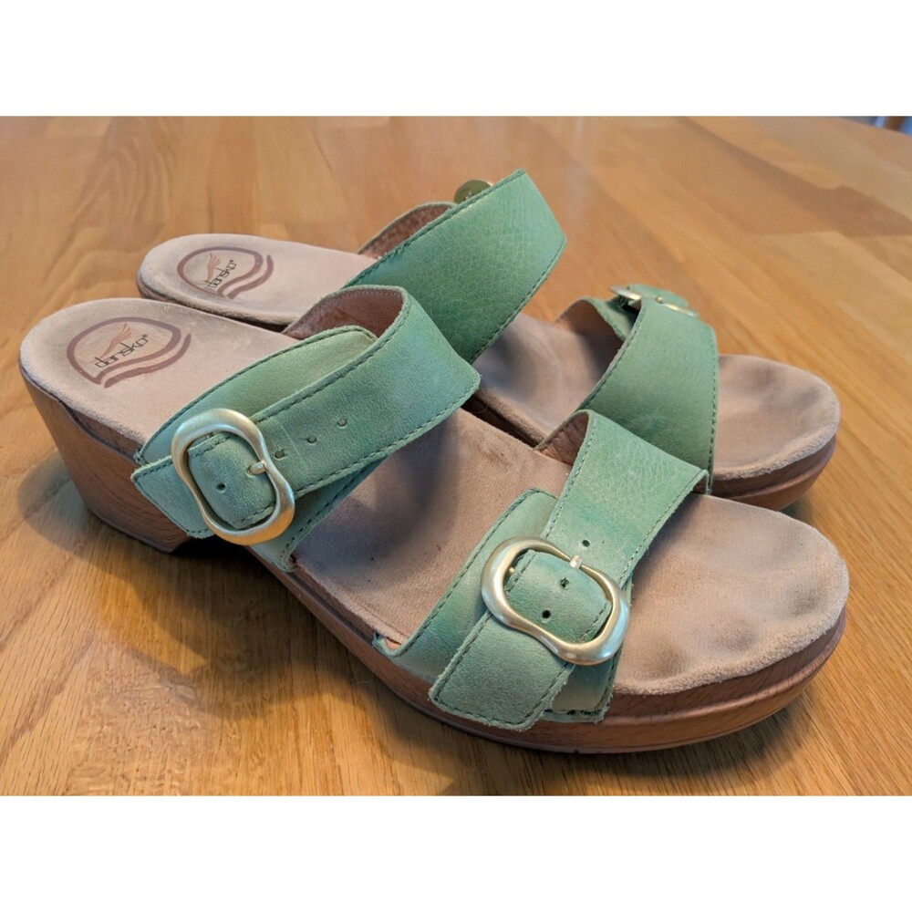Dansko Sophie Full Grain Women's Size 9/40 Green Leather Comfort Sandal